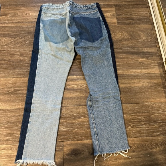 ZARA TRF DENIM IX’D MAKERS two-toned colorblock jeans with zipper - Picture 10 of 11
